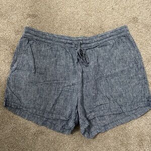 H&M Blue Pinstriped Drawstring Bermudas